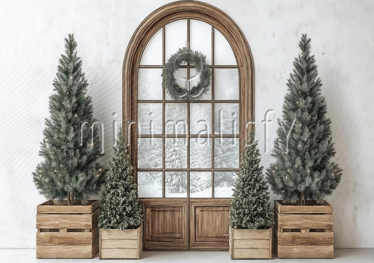 Gerçekçi Noel Manzarası Baskısı Stüdyo Arka Planı