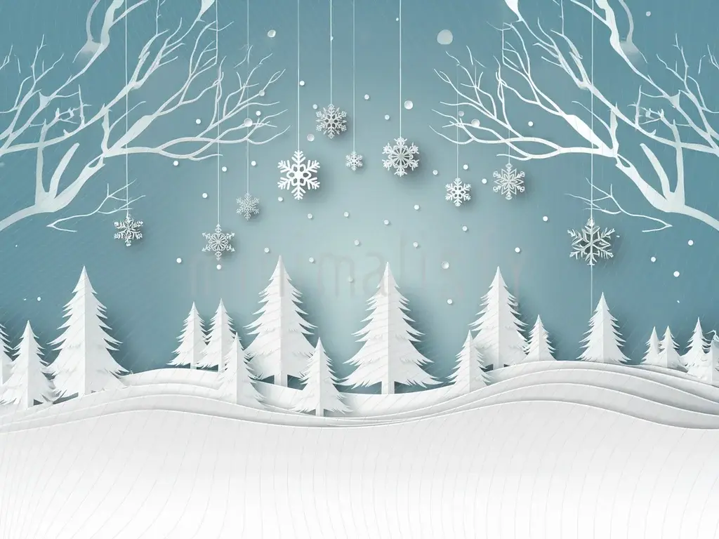 Kış Masalı Arka Planı - Zarif ve Kar Taneleriyle Stüdyo Fonu
