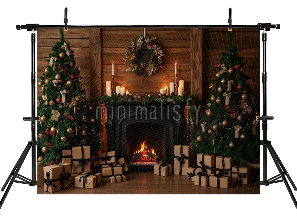 Миниатюра: Теплый фон: студийный фон, полный Рождества и подарков