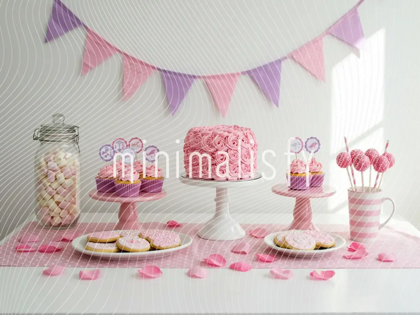 Rêve rose : plein de gâteaux et de desserts, toile de fond pour studio