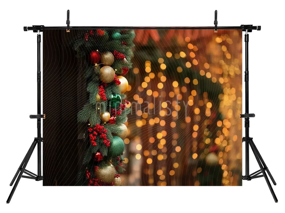 Миниатюра: Рождественский декоративный фон с золотыми блестками — элегантный студийный фон