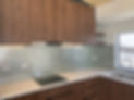 Painted glass splashback - silver