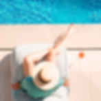 relax by the pool, cocktails