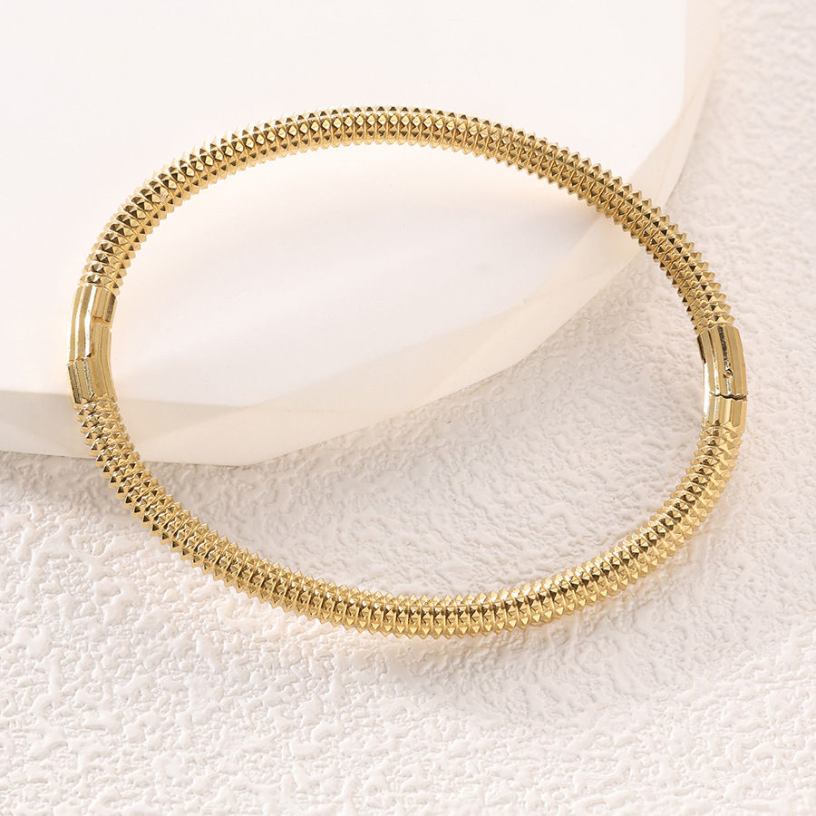 Thumbnail: ZAKOL Waterproof Stainless Steel Cuff Bracelet Bangles for Women Smooth Metal Op