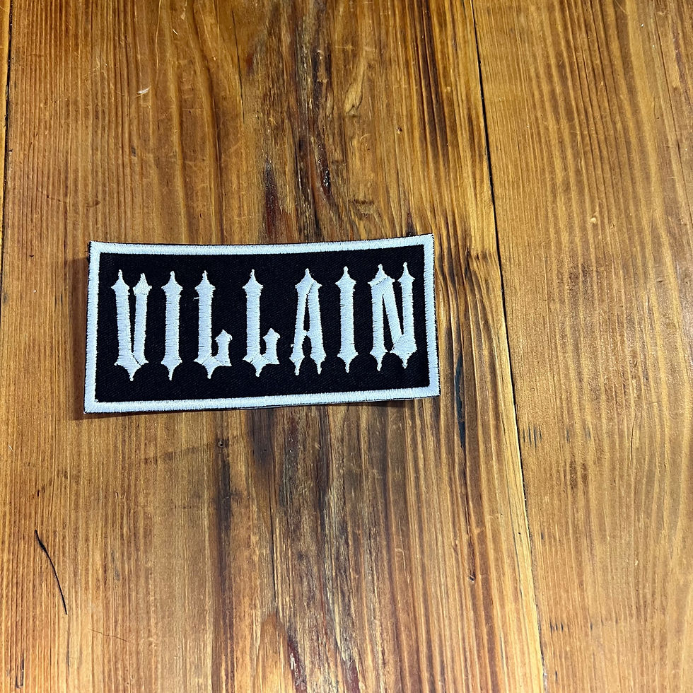 Black and White Villain embroidered Patch