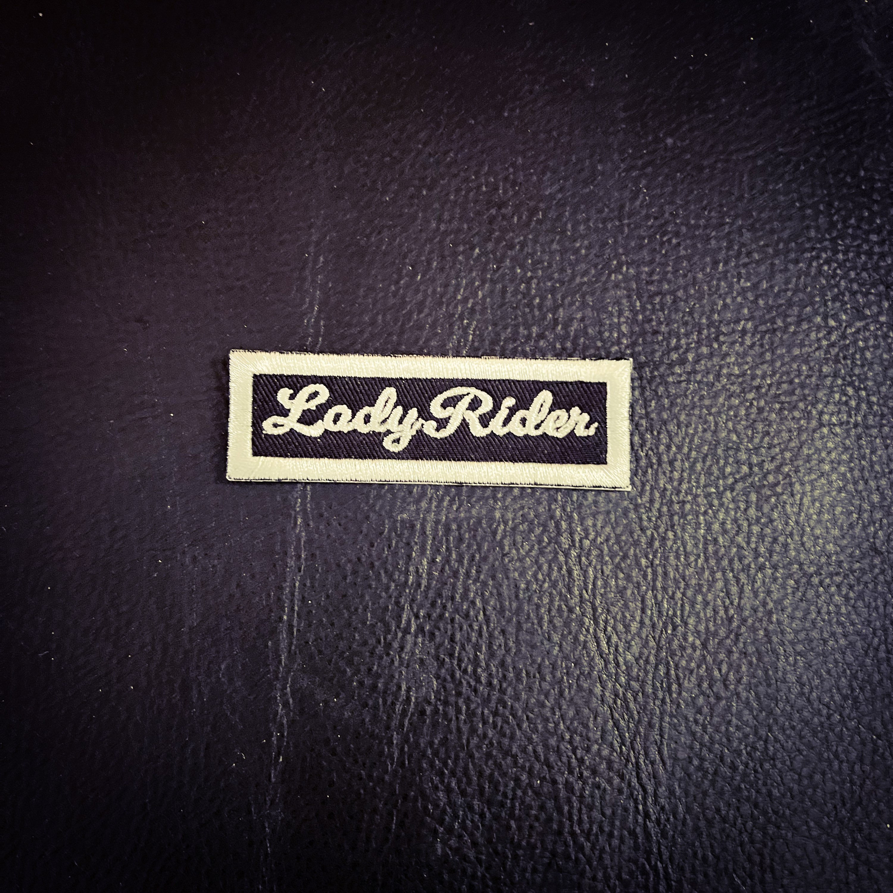 Black and White lady Rider Embroidered Patch