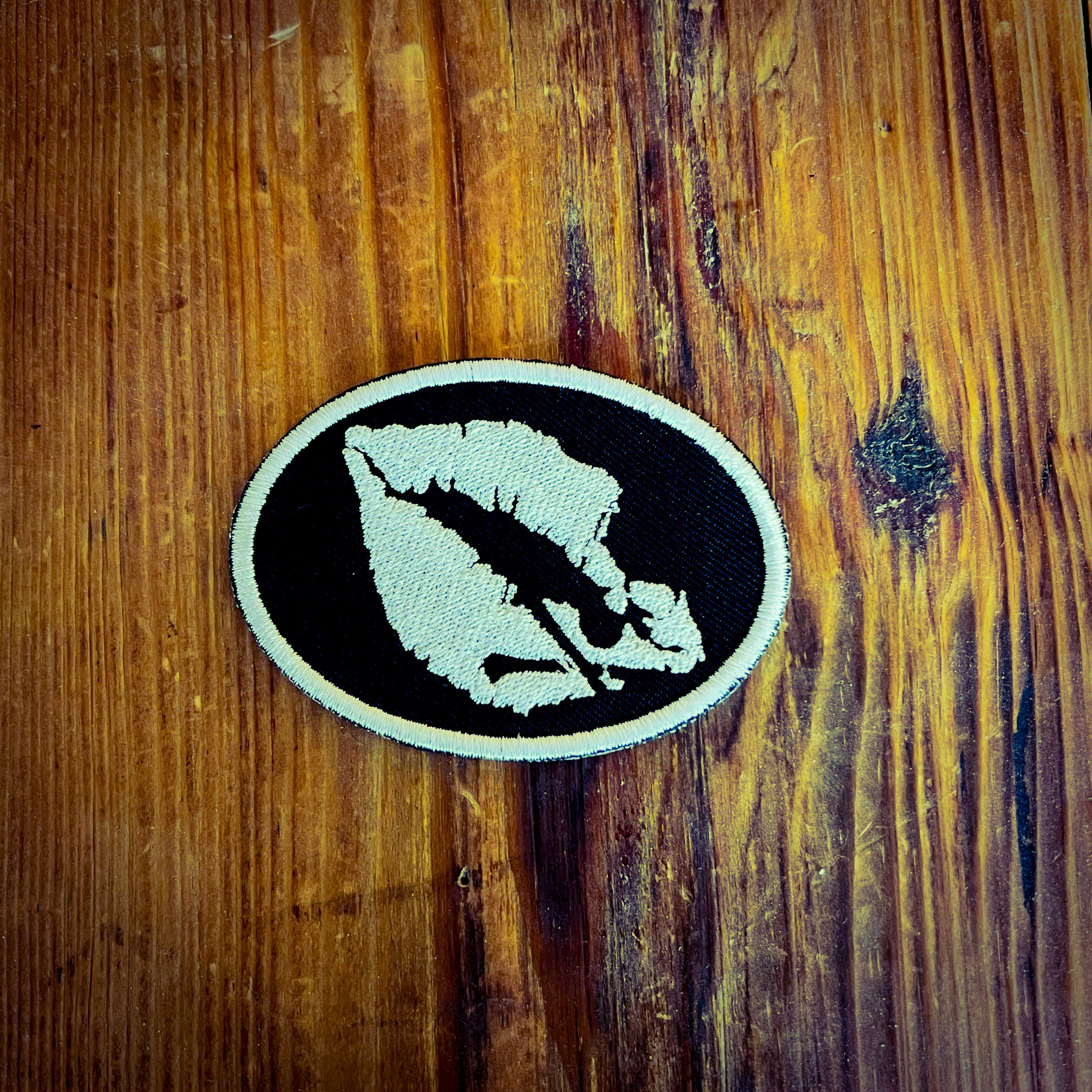 Black and White Death Kiss embroidered Patch