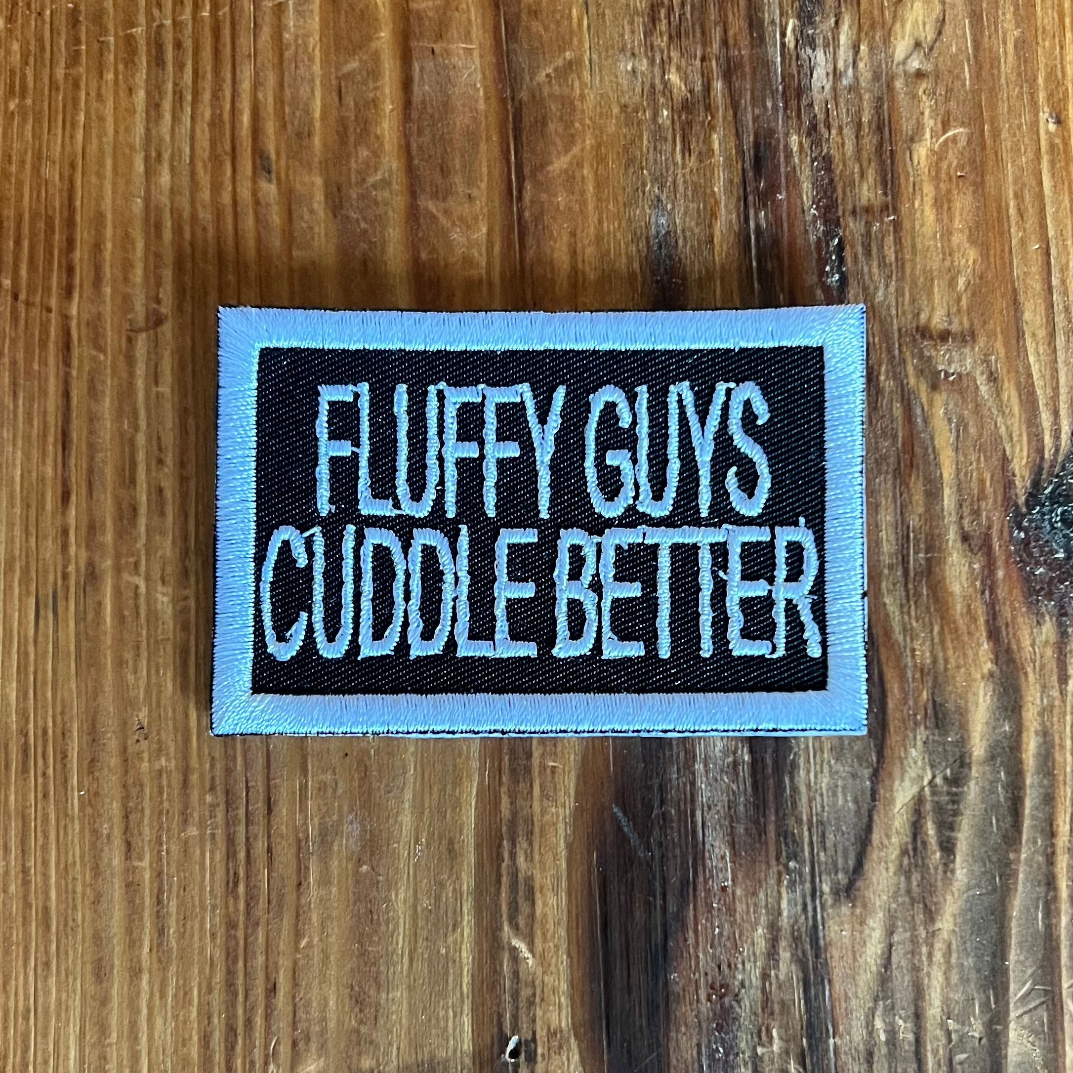 Black and White Fluffy Guys Cuddle Better embroidered Patch