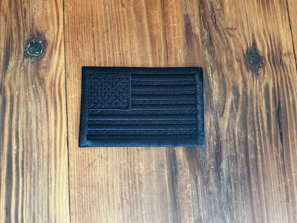 Black USA Flag embroidered Patch