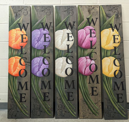 Patti's "Tulip Welcome" sign colours