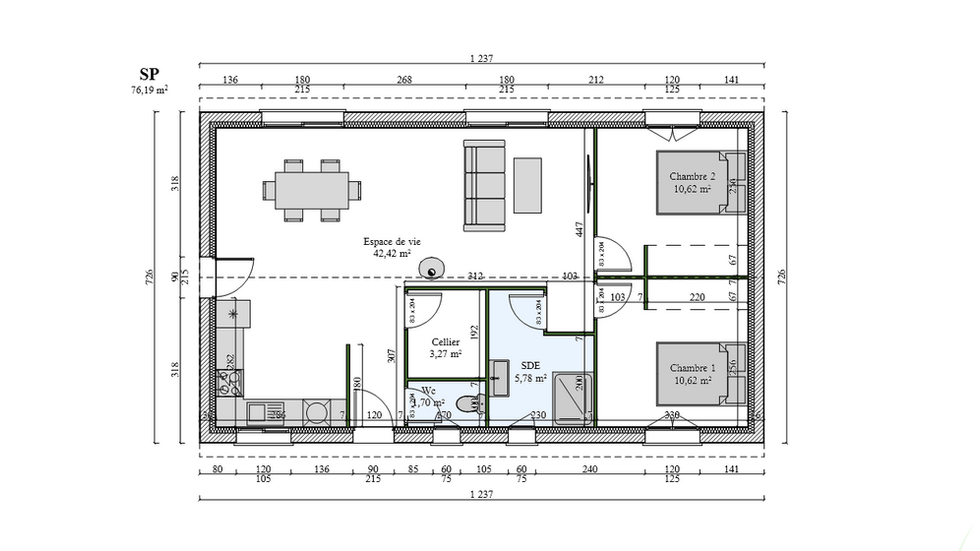 Construction d'une maison individuelle.