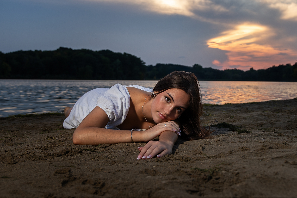 Evening Beach Senior Session at Stoney Creek Metro Park in Michigan