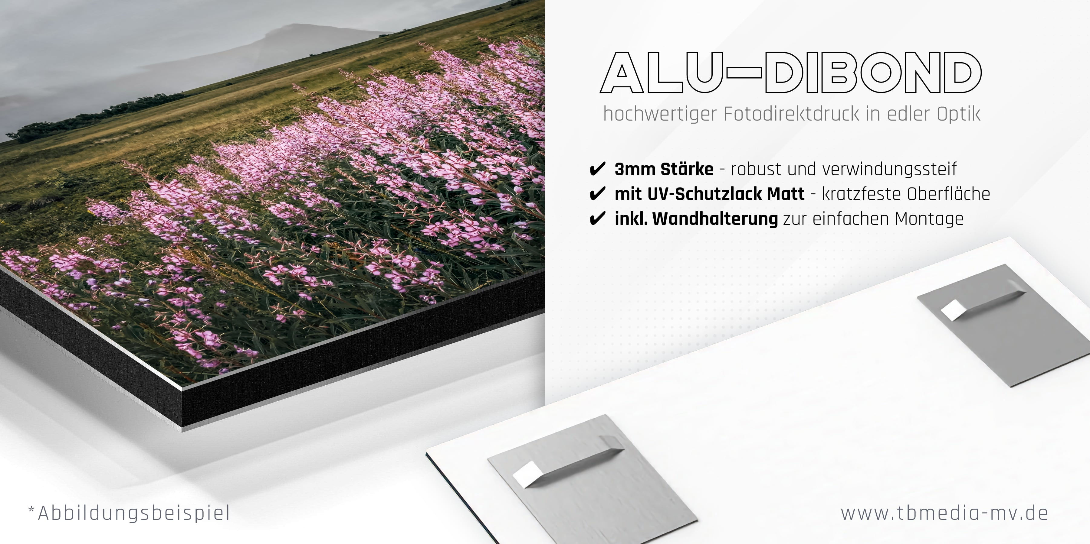 Alu-Dibond quer I 140x105 cm 3 Kirchen im Nebel B-Ware
