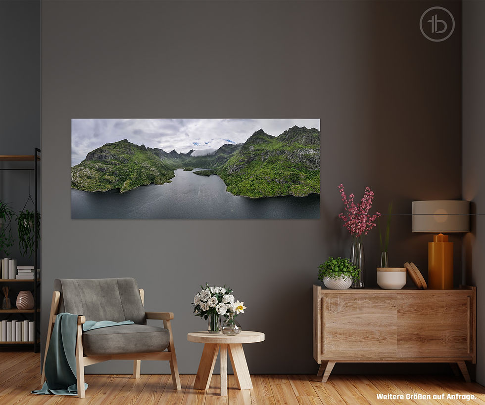 Miniaturbild: Alu-Dibond Panorama quer I Ågvatnet - Lofoten, Norwegen