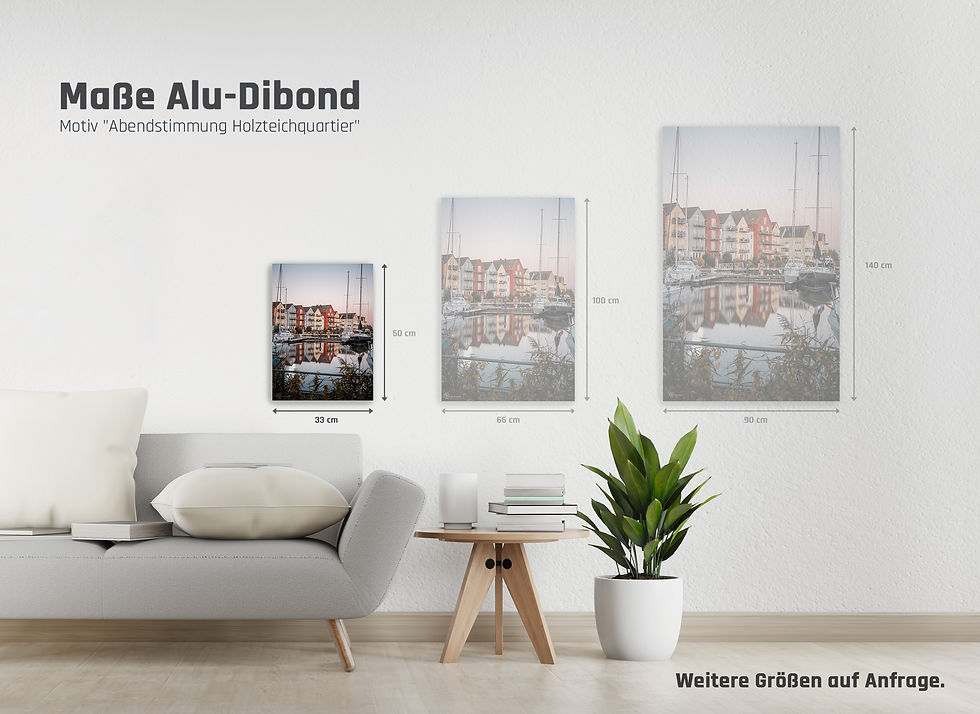 Miniaturbild: Alu-Dibond hoch | Abendstimmung Holzteichquartier