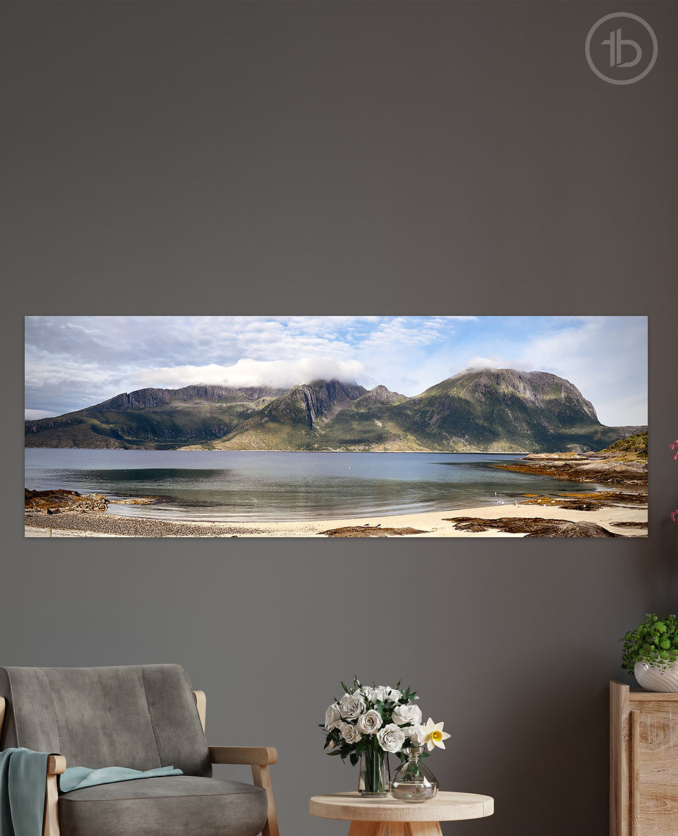 Miniaturbild: Alu-Dibond Panorama quer I Blick auf Rørvikholmen, Norwegen