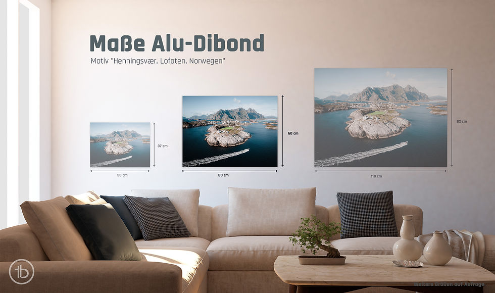 Miniaturbild: Alu-Dibond quer | Henningsvær, Lofoten, Norwegen