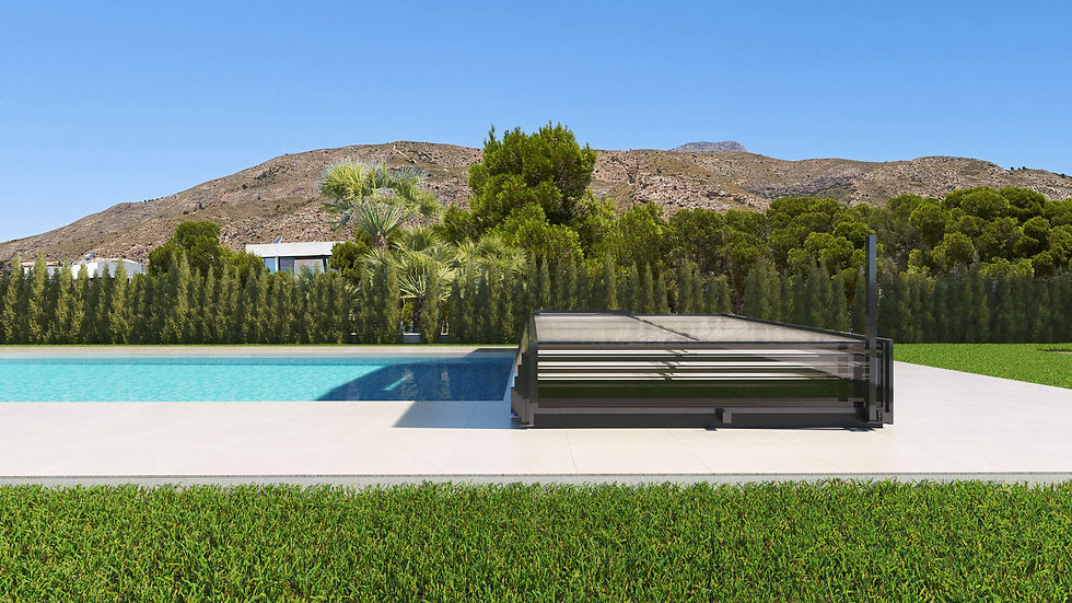 Miniature : Abri piscine coulissant ultra bas