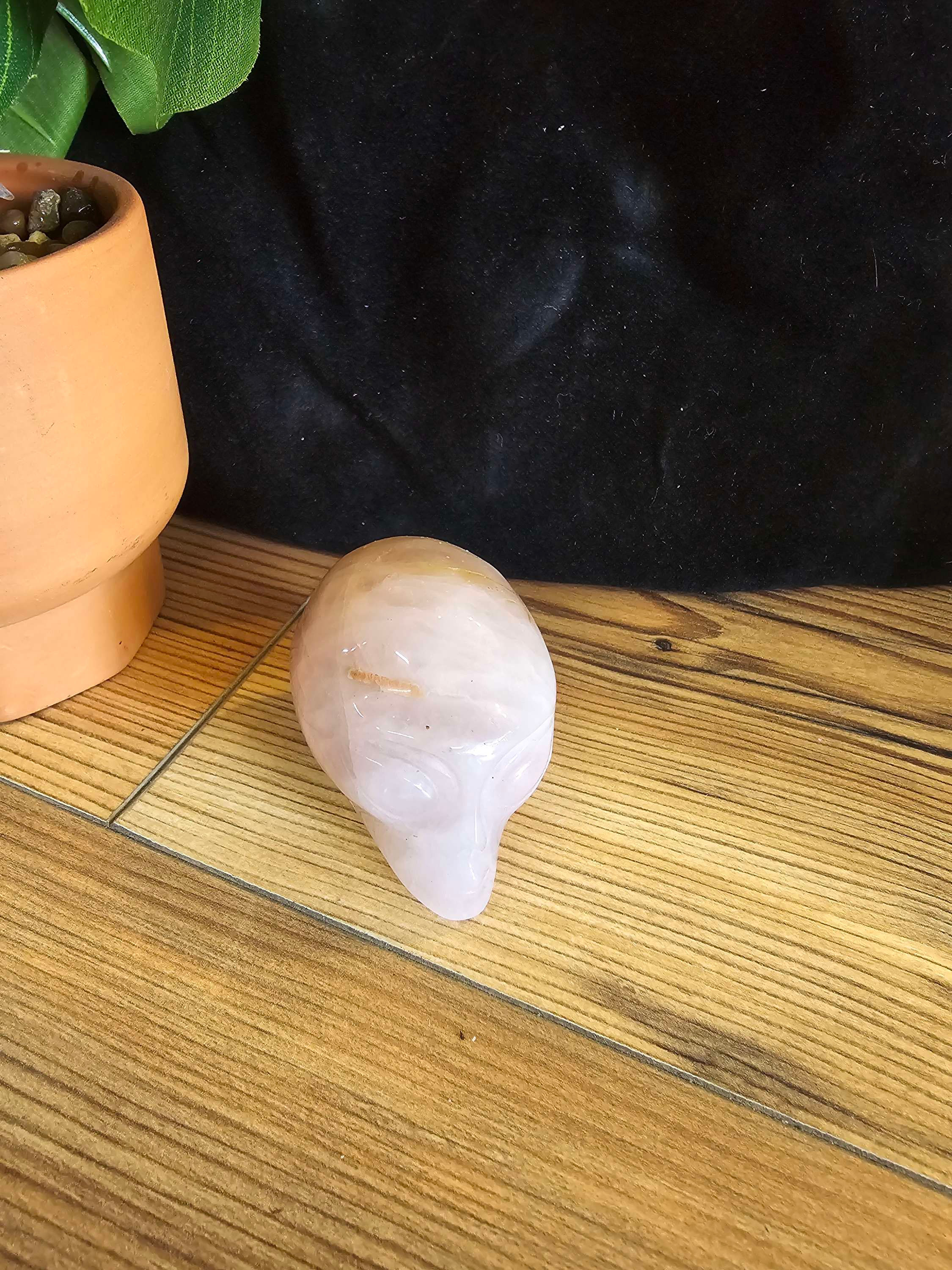 Rose Quartz Alien Head