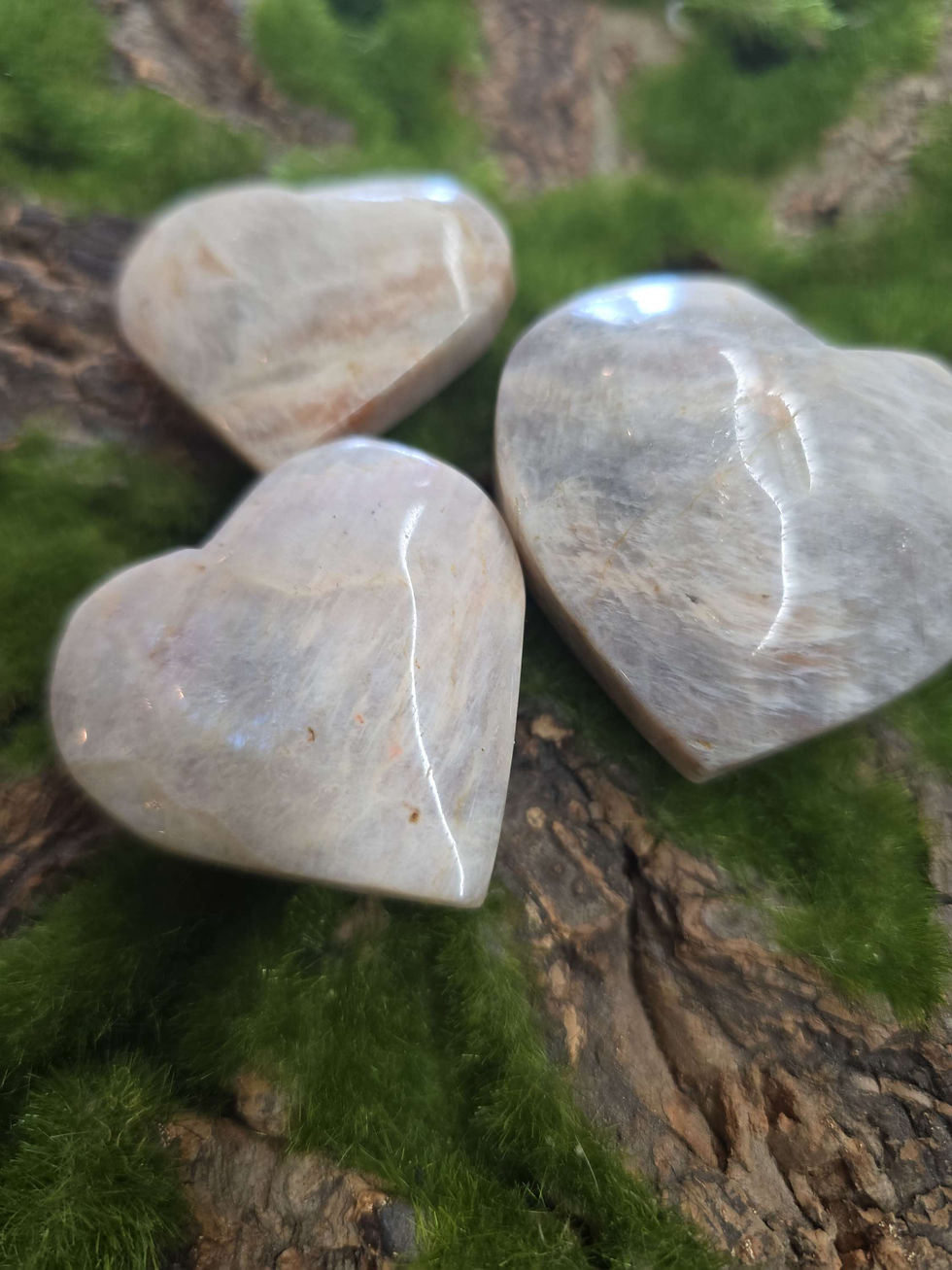Peach Moonstone Heart