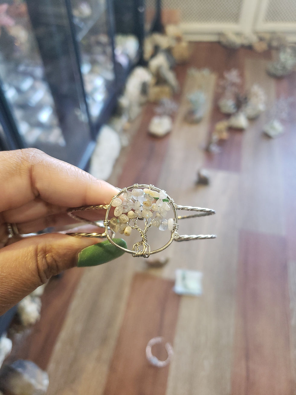 Miniature : Silver Crystal Tree Of Life Bangle