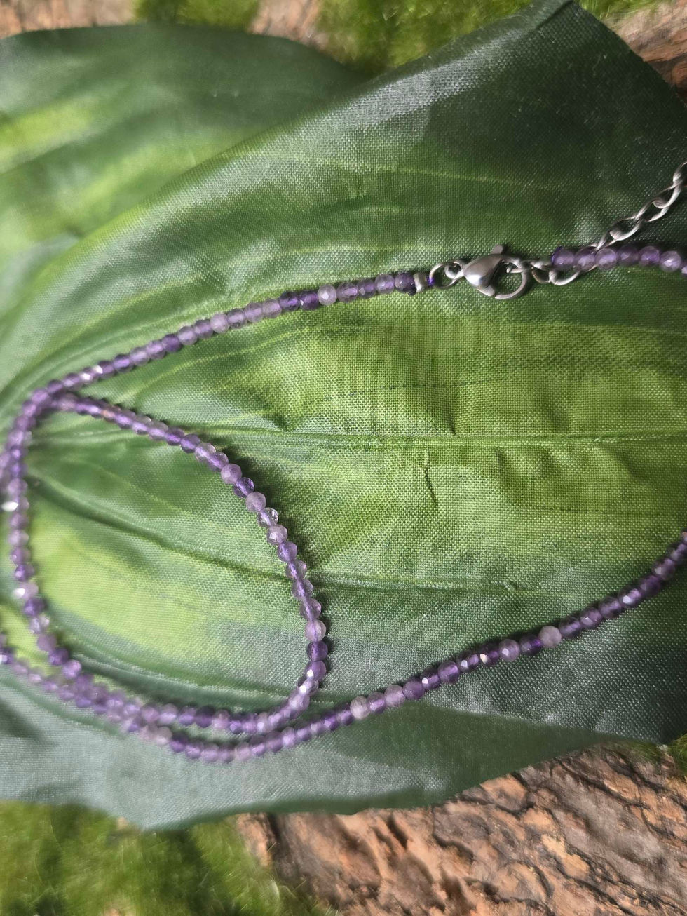 Amethyst Gem Beaded Necklace