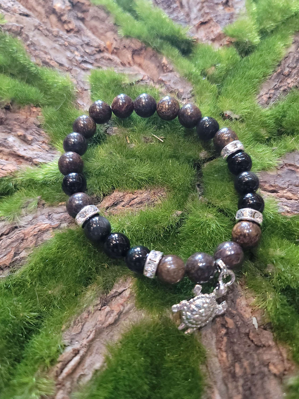 Bronzite Black Obsidian Bracelet