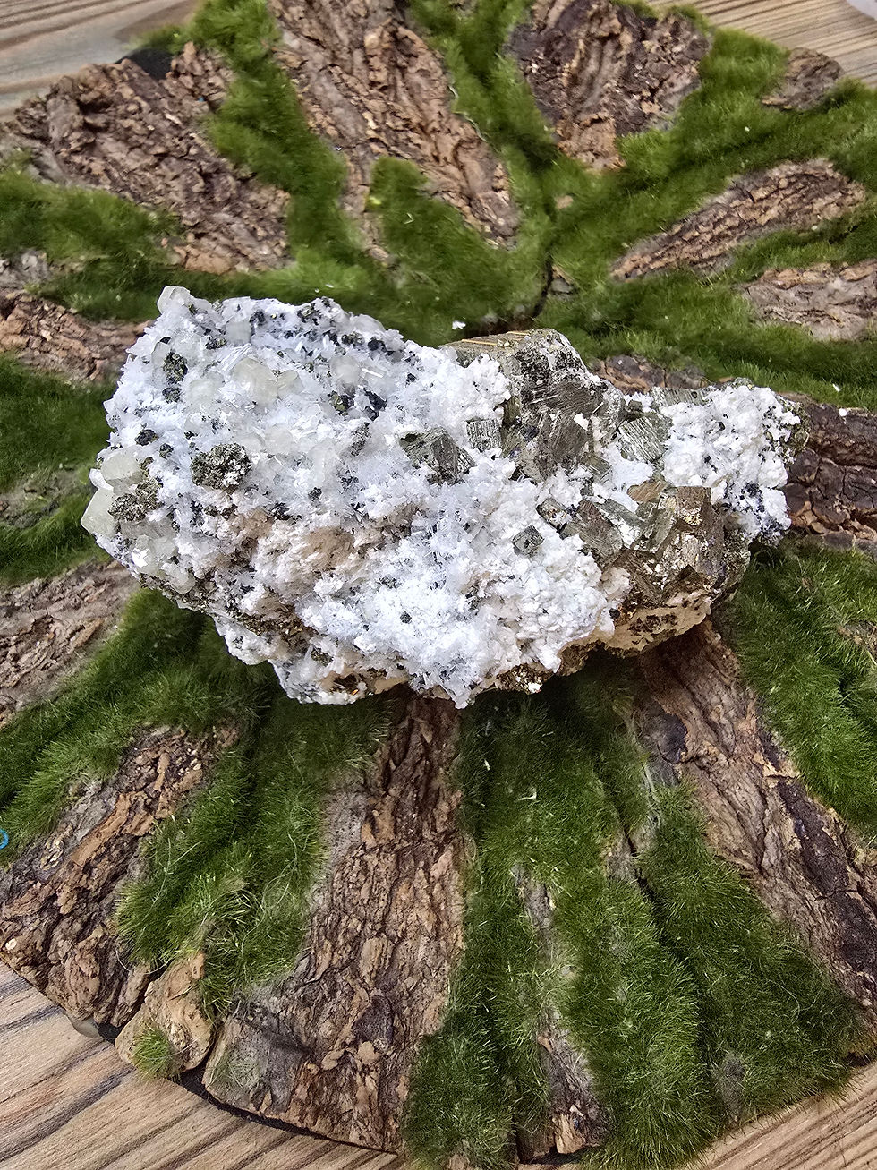 Thumbnail: Pyrite With Calcite Specimen- Natural Crystal Formation