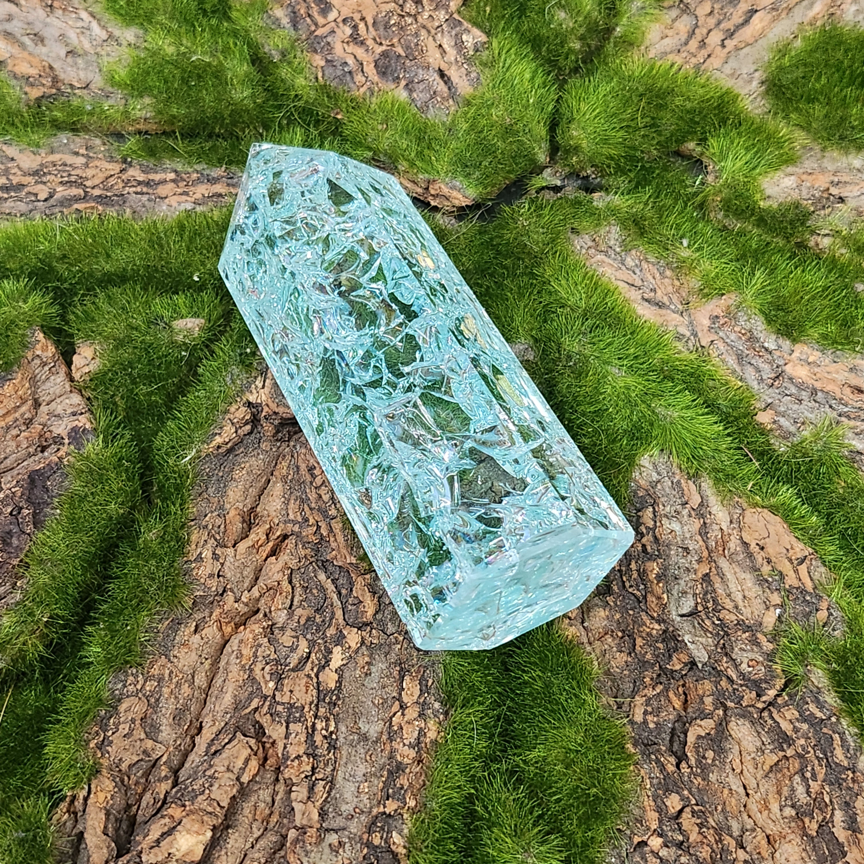 Fire and Ice Quartz (Crackle Quartz) Tower