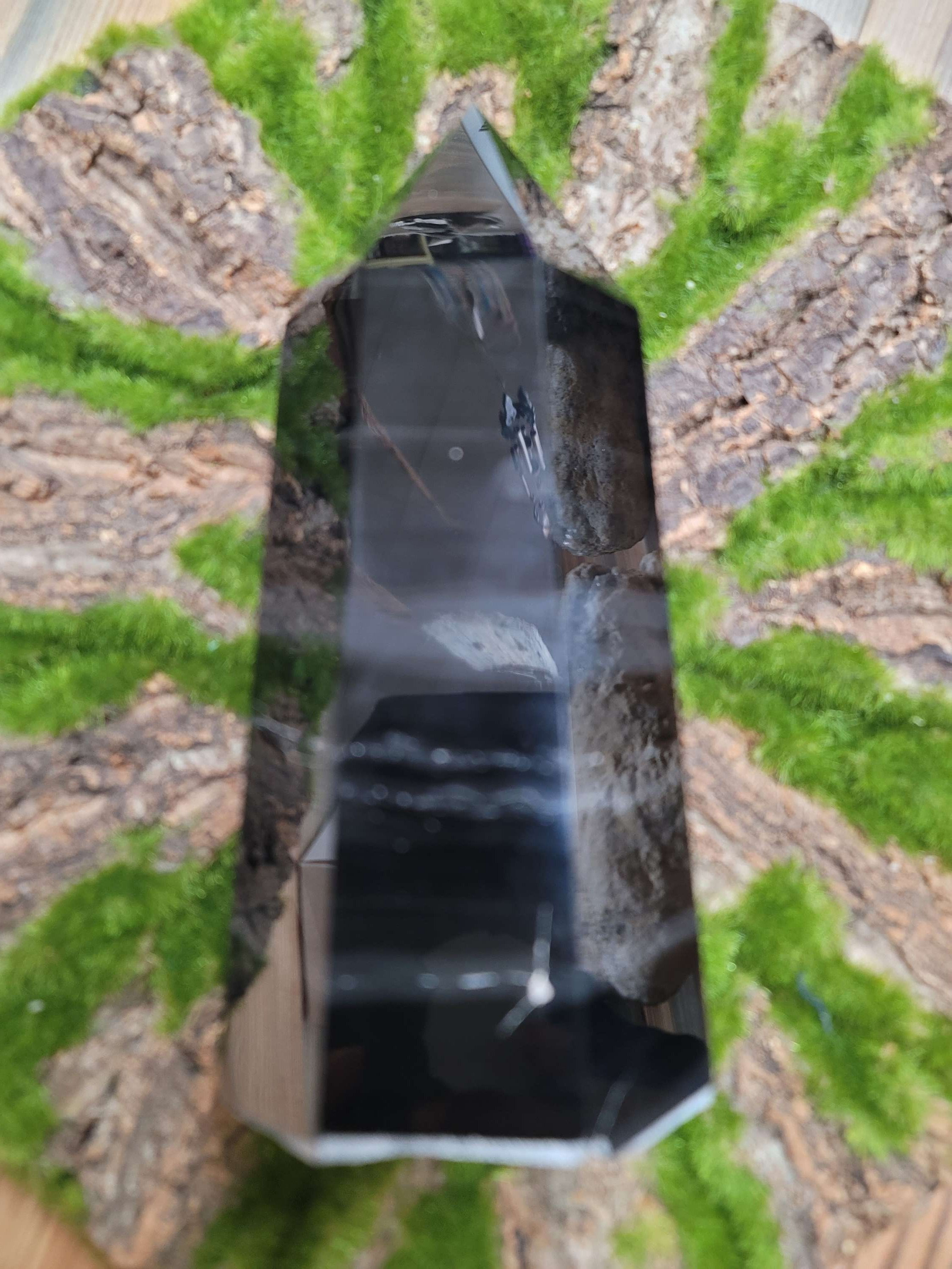 Black Obsidian Large Obelisk Tower