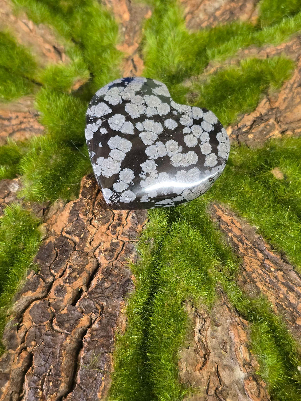 Snowflake Obsidian Heart