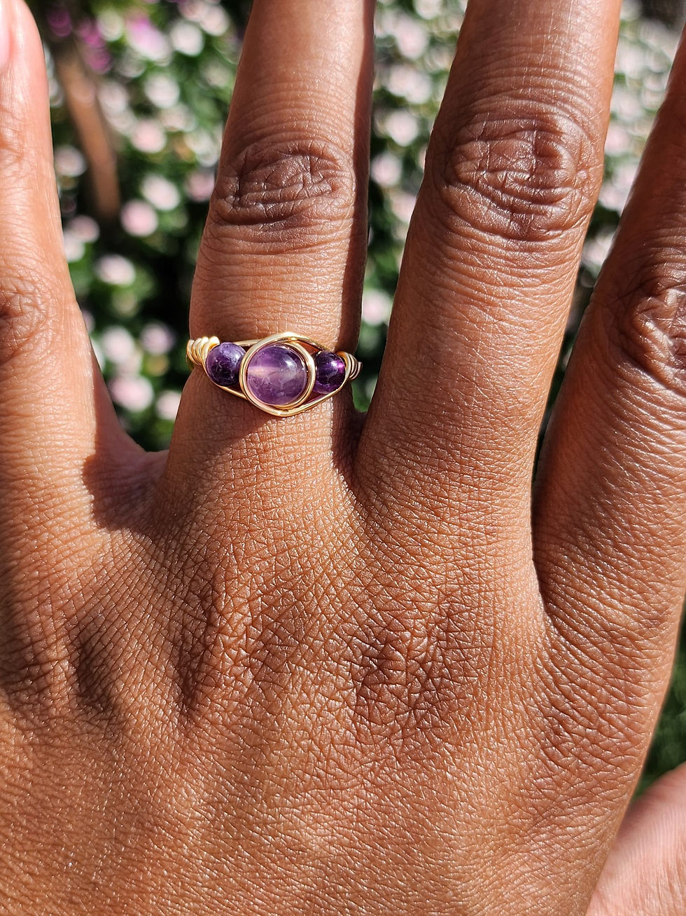Miniatura: Wire Wrapped 3 gem Ring