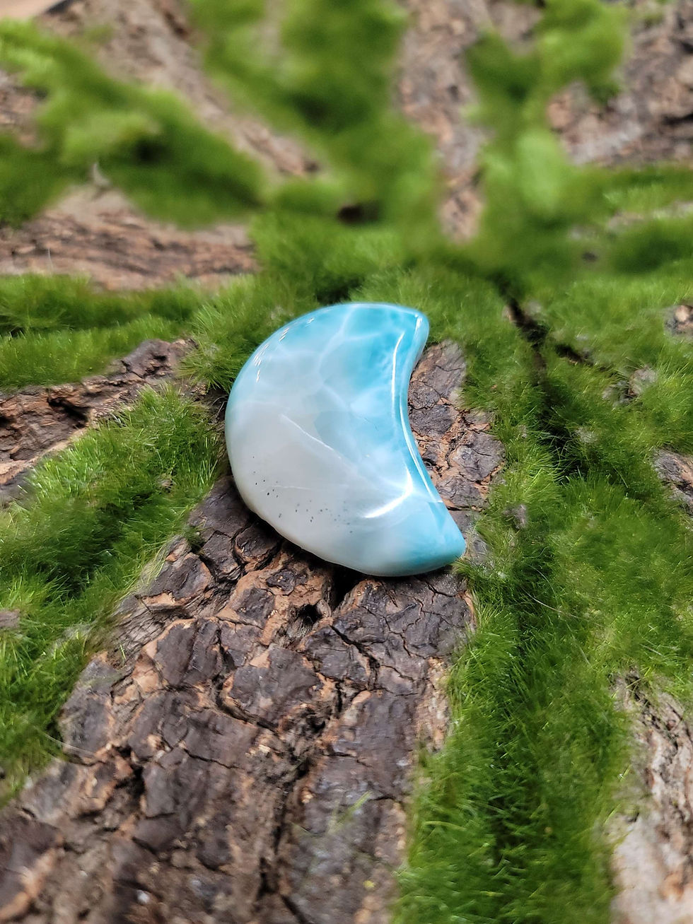 Larimar Cresent Moon (sold by gram)