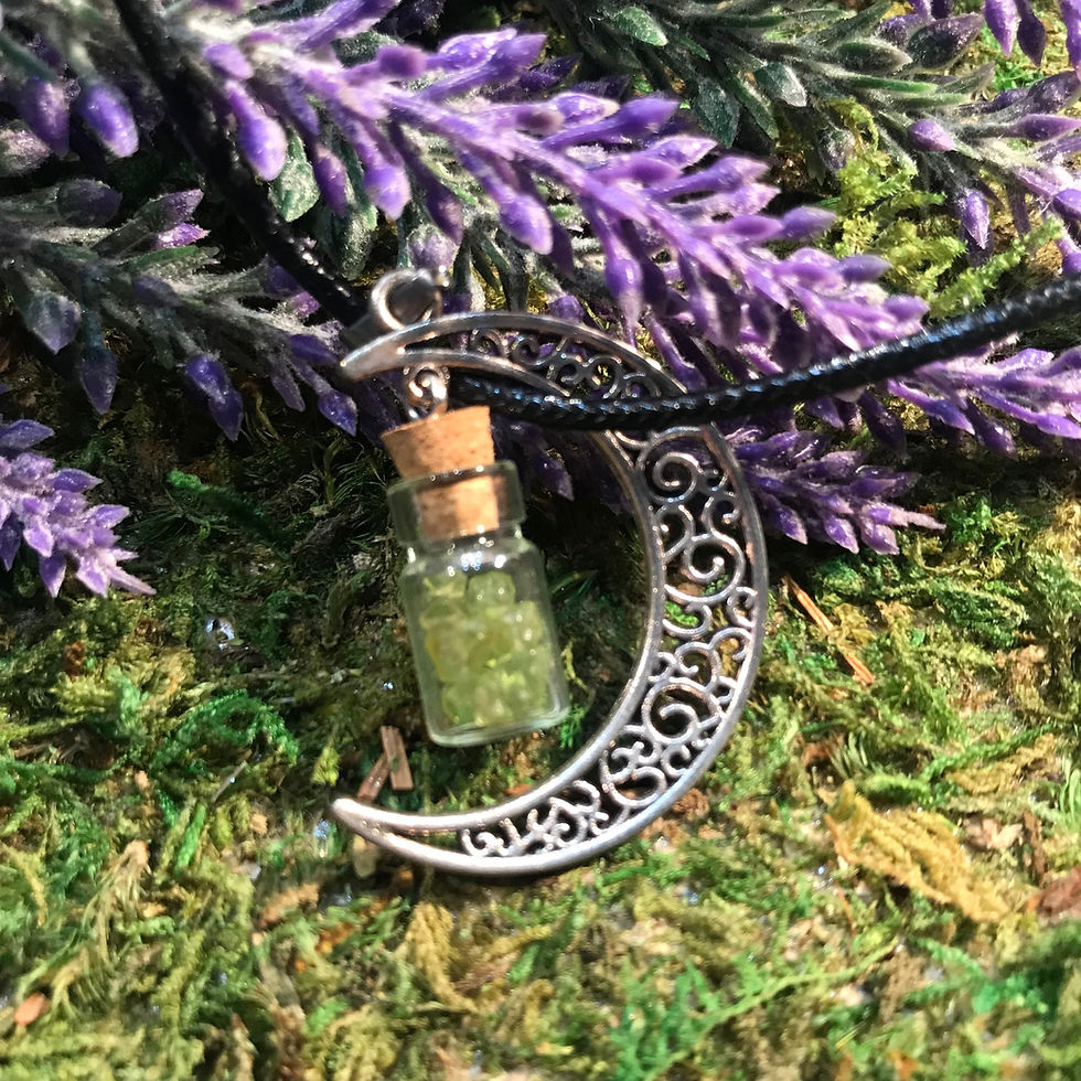 Thumbnail: Crescent Moon Stone Pendant Peridot