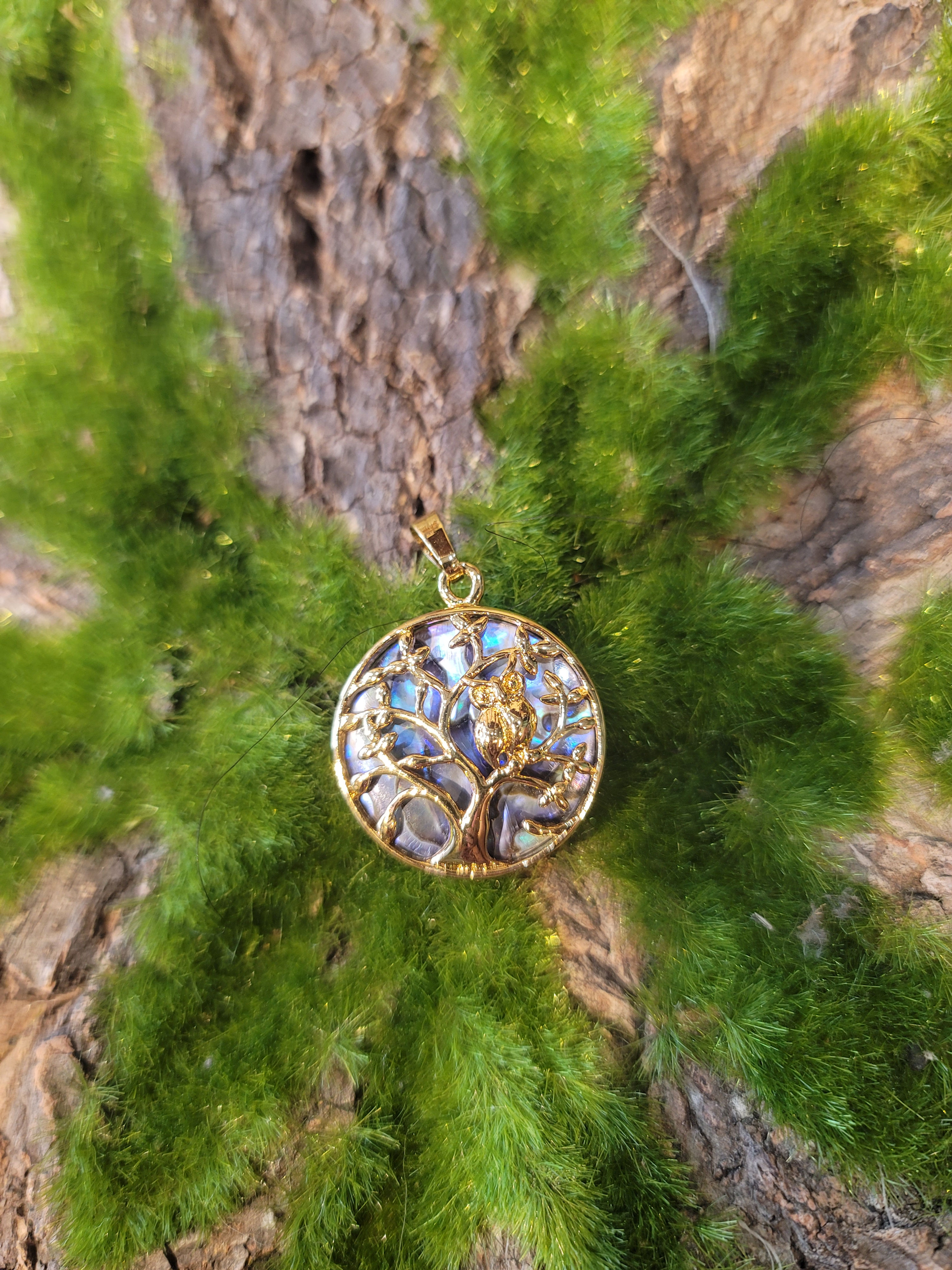 Gold Abalone Pendant