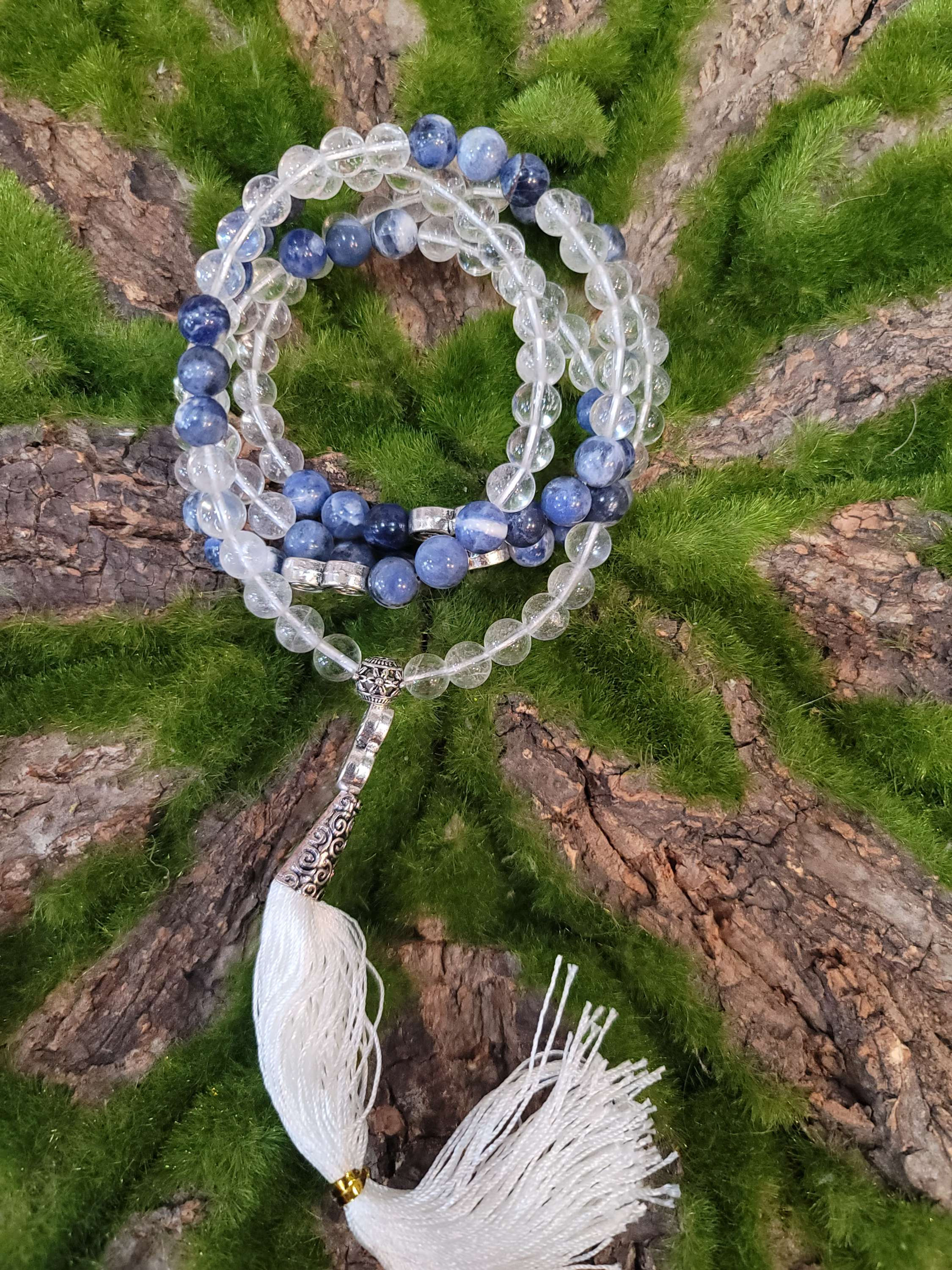 Sodalite Quartz mala