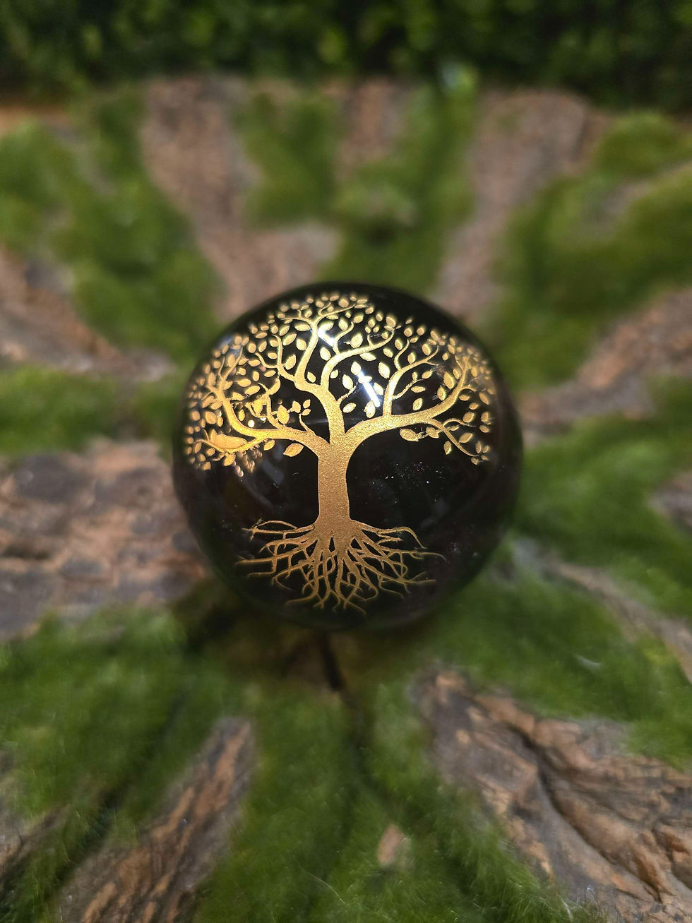Thumbnail: Black Obsidian Glyph Sphere