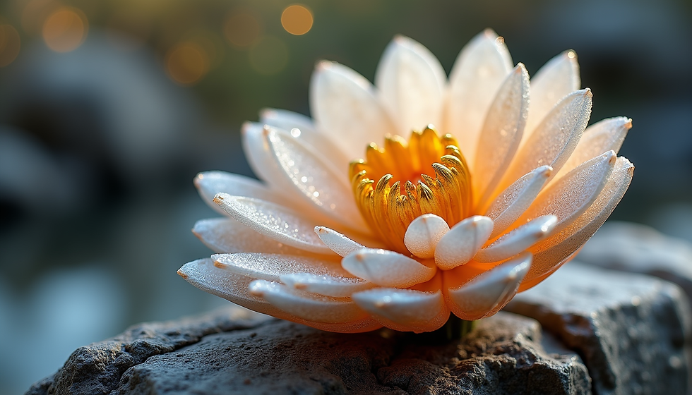 Intricate chrysanthemum stone patterns resembling blooming flowers