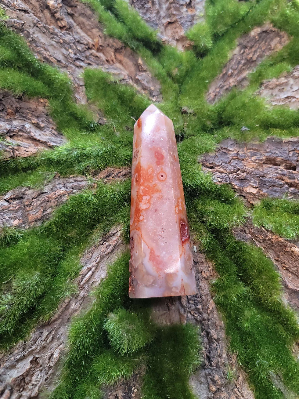 Carnelian Flower Agate Tower