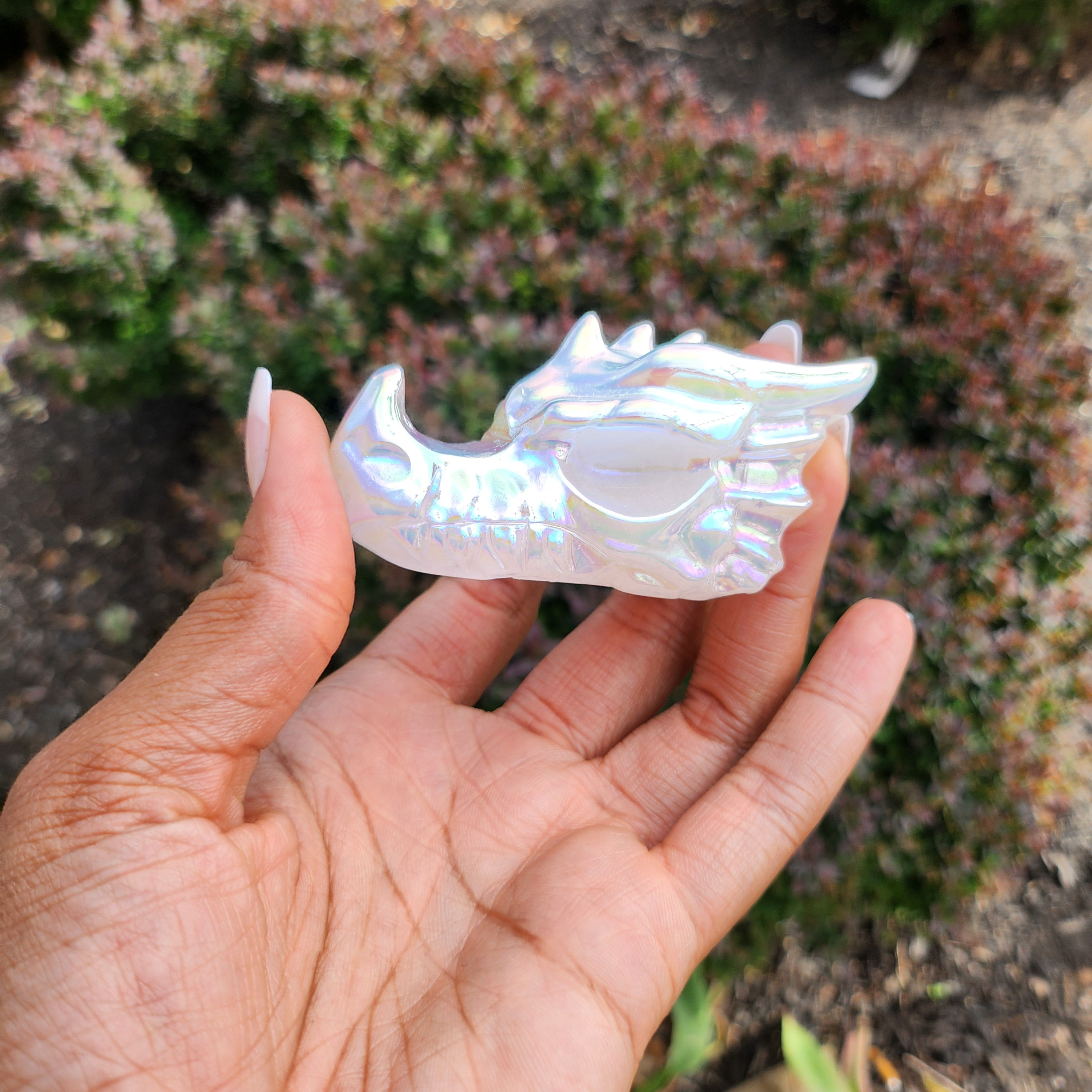 Aura Rose Quartz Skull