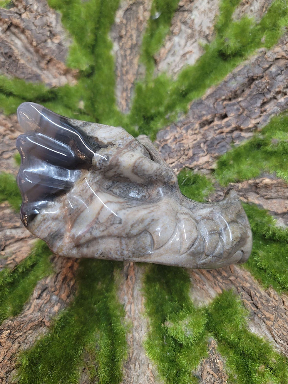 Miniature : Natural Agate Dragon Head