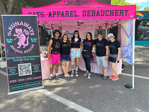 Volunteers caring for rescued animals at Runaways Animal Rescue in Pasco County Florida