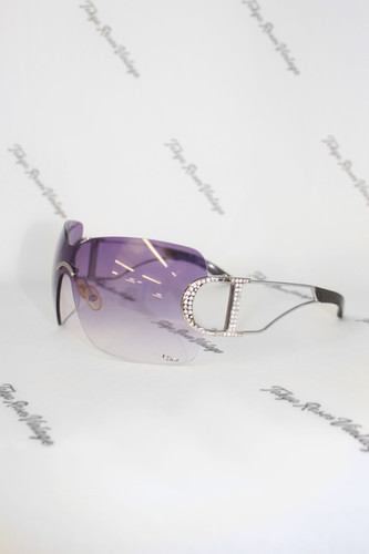 Christian Dior Rhinestone D Sunglasses Rimless | Tokyo Roses Vintage