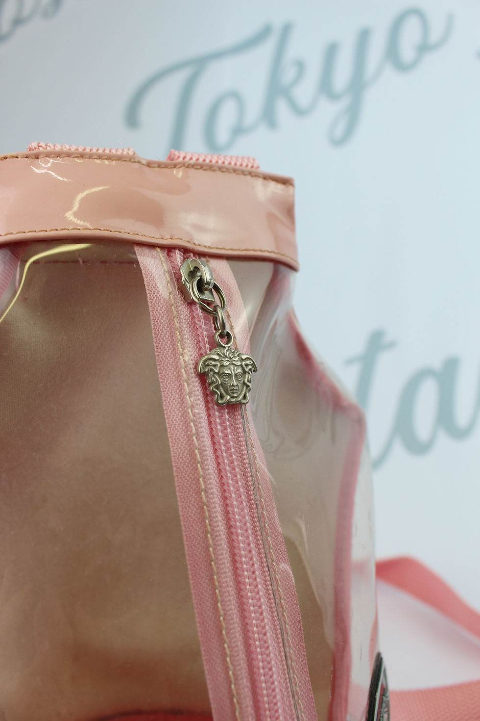 Thumbnail: Versace Transparent Pink Logo Backpack