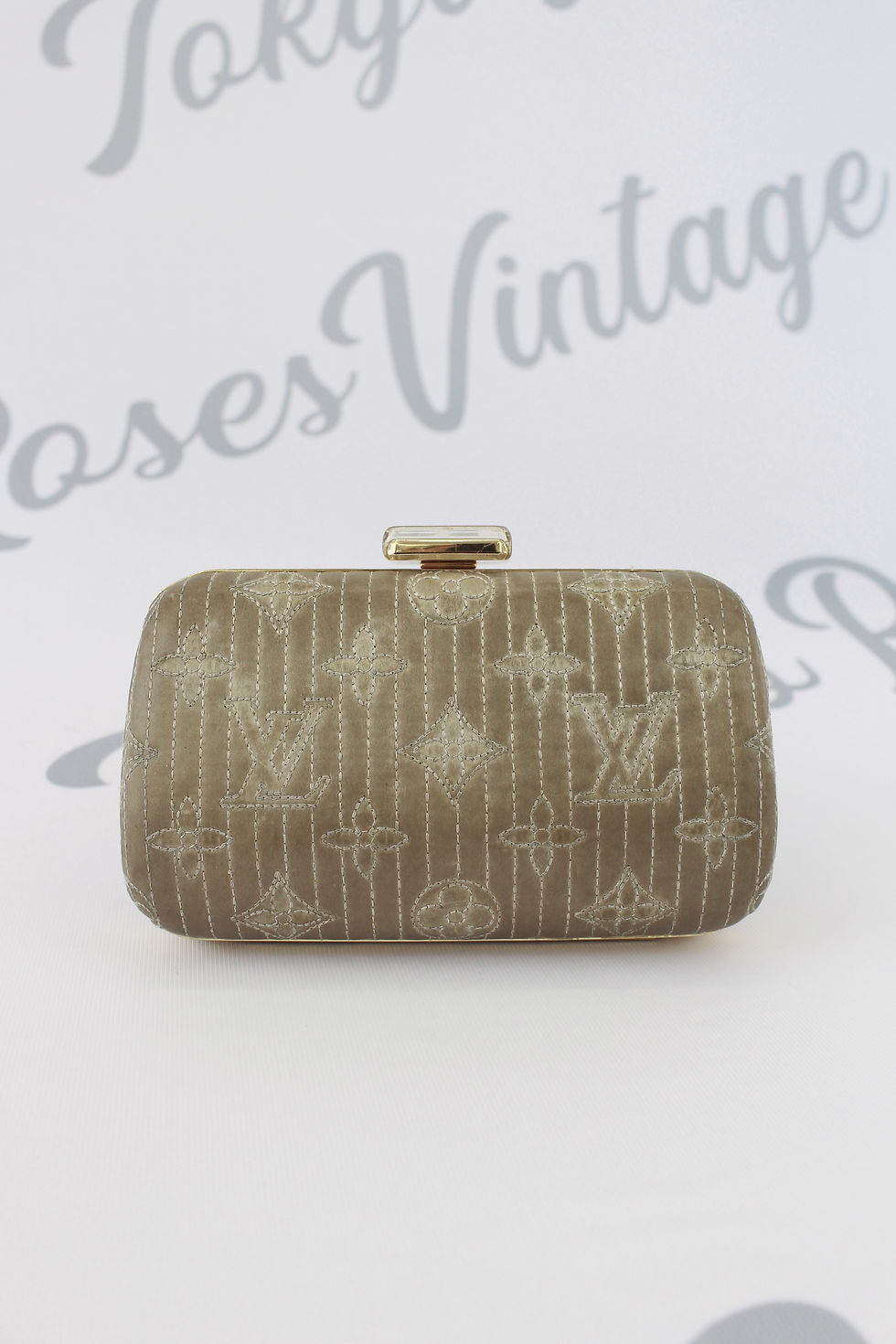Thumbnail: Louis Vuitton Silver Satin Monogram Crossbody Clutch Bag