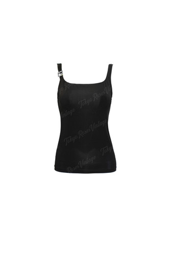Black Fendi Logo Strap Tank Top | Tokyo Roses Vintage