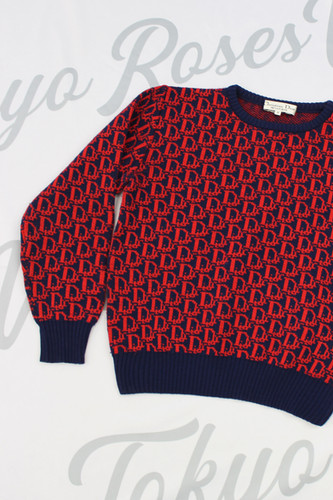 Vintage Christian Dior Knit Jumper Sweater Trotter Logo Monogram