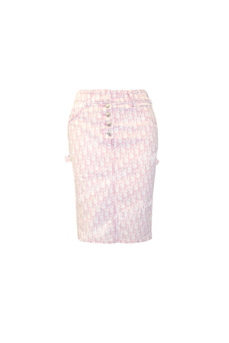 Dior ベージュ ロゴプリント トロッター ミニスカート 36 Dior ベージュ ロゴプリント トロッター ミニスカート 36 Dior