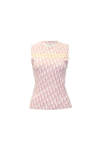 Pink Christian Dior Trotter Logo Monogram Print Top | Tokyo
