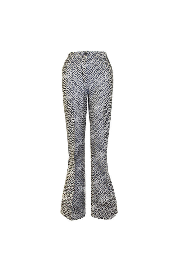 パンツ FENDI PANTS (FR6646AUJX F0QB0) Vintage Fendi FF Monogram Zucca Pants Grey | Tokyo Roses Vintage